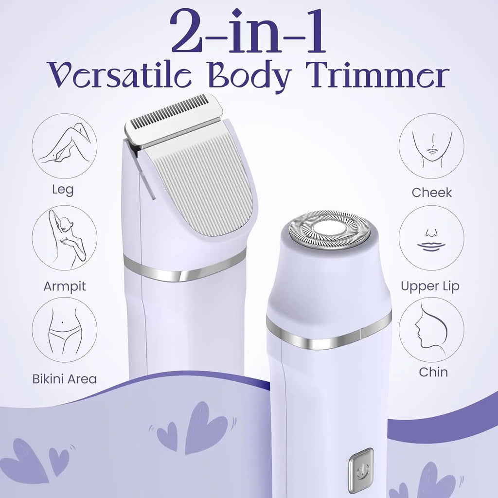 Electric Razors for Women - Wet/Dry Womens Electric Shaver for Legs, Replaceable Body Hair Blade Heads&Hair Remover for Face Head, No Nick, No Cut, No Razor Burn, Purple