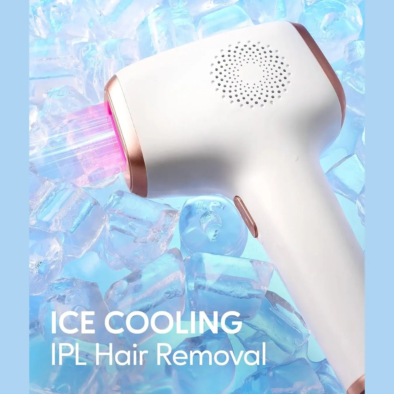 IPL Hair Remval Device with Ice Cooling Function,999999 Flashes 9 Level Painless Long Lasting Hair Remover System for Facial,Bikini,Body