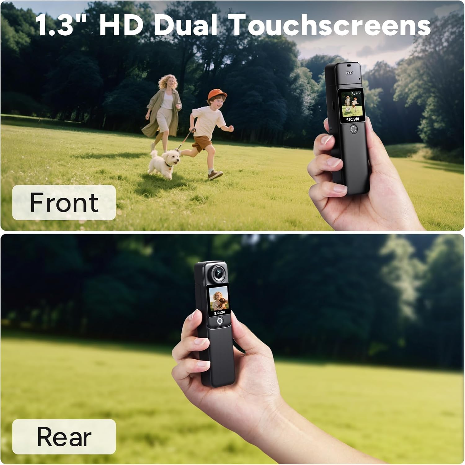 SJCAM C300 Pocket Vlog Camera Action Cam 4K, 7-Hour Battery Life, 6-Axis Stabilization, Dual Touch Screen Body Camera, 30 Metres Waterproof, for Vlogging and YouTube Live Streaming