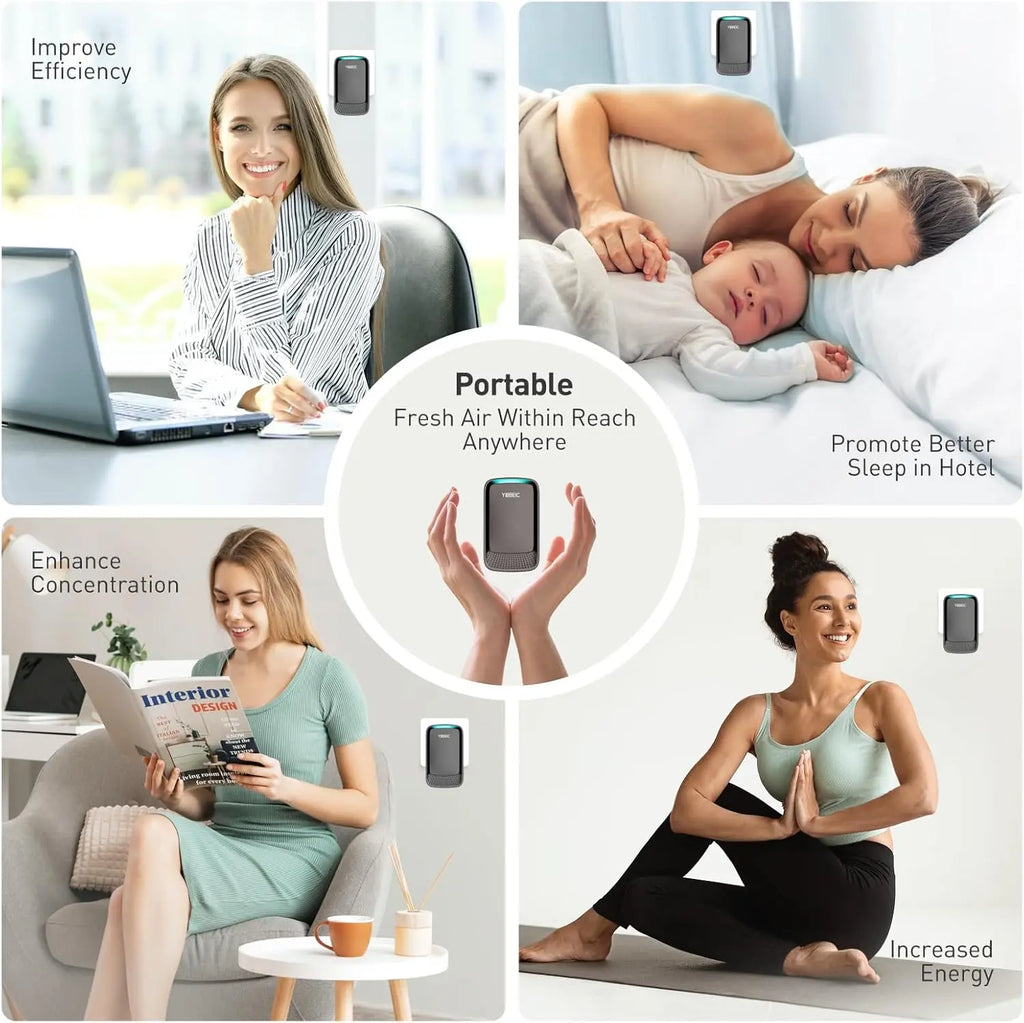 Air Purifier Plug In 4 Pack,Air Ionizer Purifier For Home Plug In,Forest Air Maker,Portable Negative Ion Generator,Ionic Air Freshener For Pet Odor,Kitchen Odor