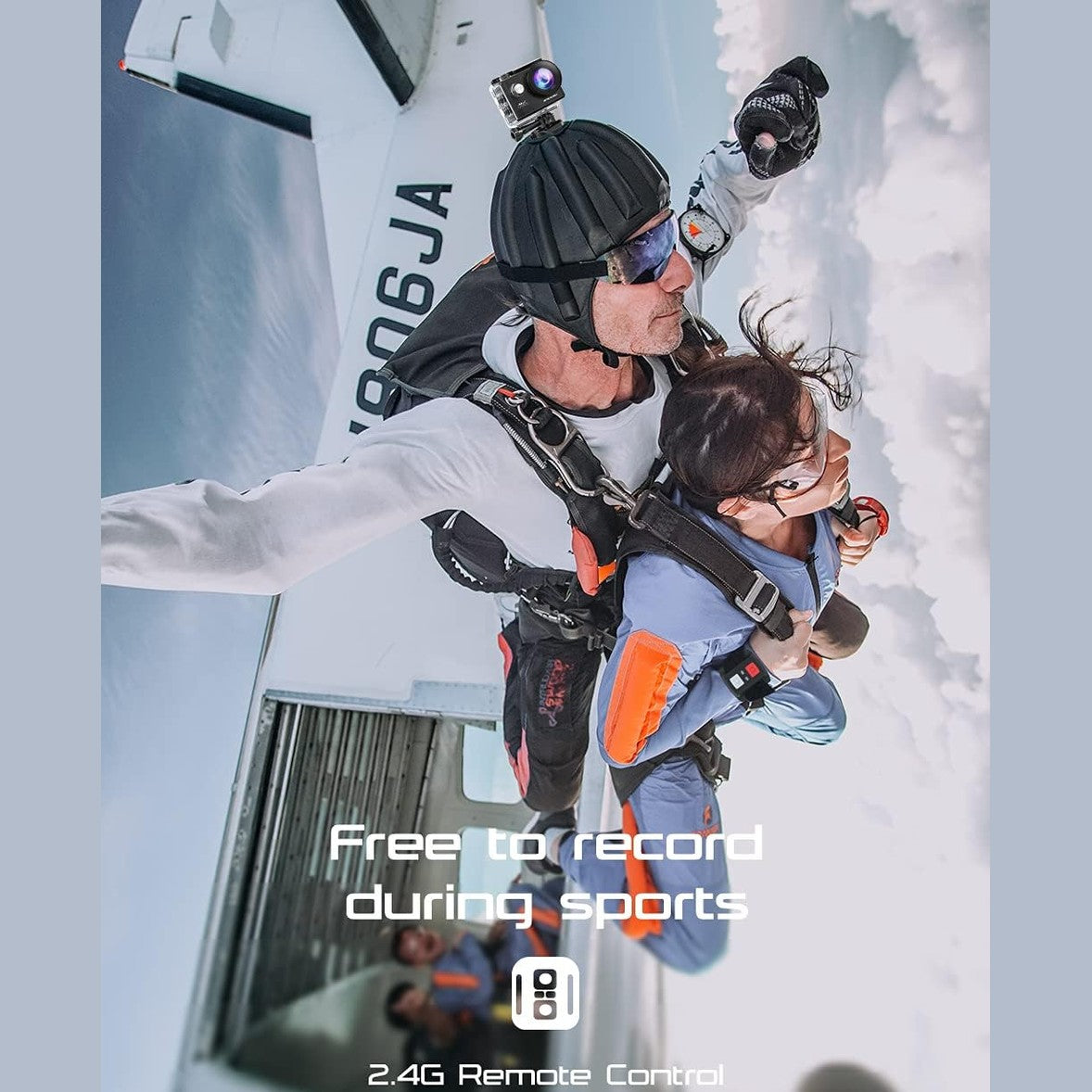 Apexcam 4K 30fps Sports Camera 170° 20MP Underwater Camera 40m, Multiple Shooting Modes with Remote Control, 2 x 1050mAh Batteries and Accessory Bag