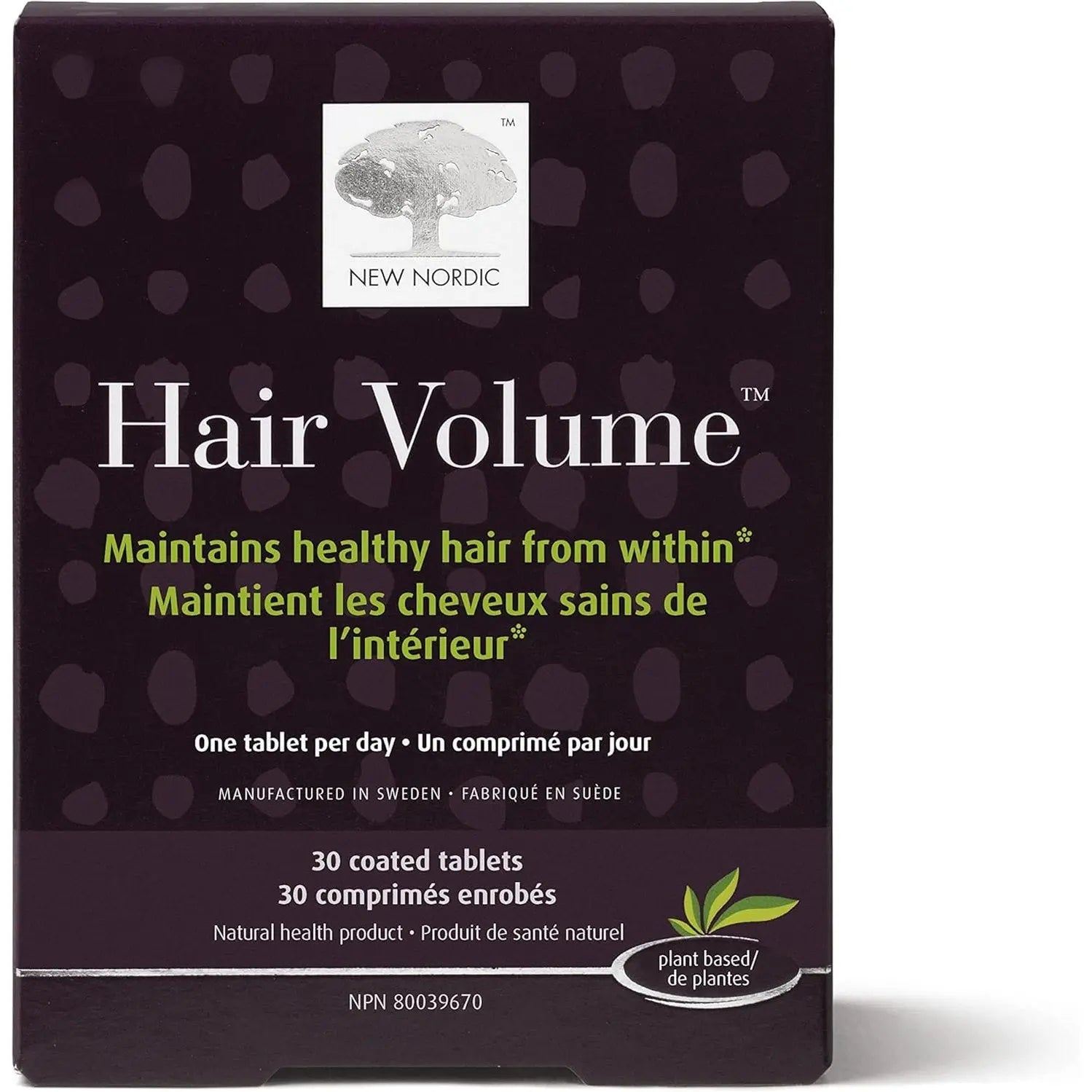 New Nordic Hair Volume Tablets, 3000 mcg Biotin & Biopectin Apple Extract, Hair Vitamins to Support Natural Hair Growth, 30 Count (Pack of 1)
