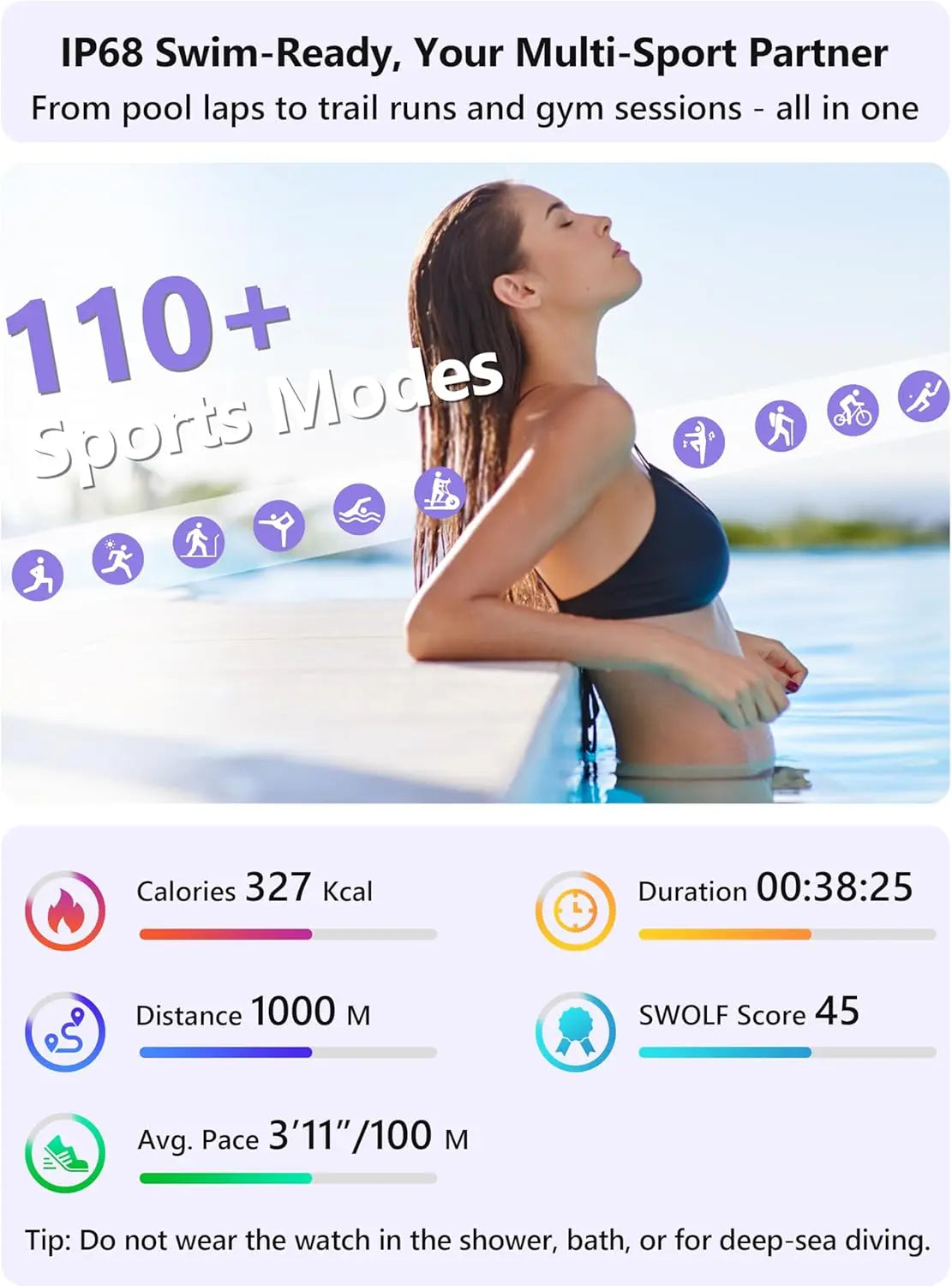 LODIMEKE Smart Watch, Alexa Smartwatch Women Men [2 Bands, 44mm case] Make/Answer Call, HR SpO2 Sleep Stress Monitor Fitness Tracker, IP68 Waterproof Step Counter Watch for Android & iOS Phone