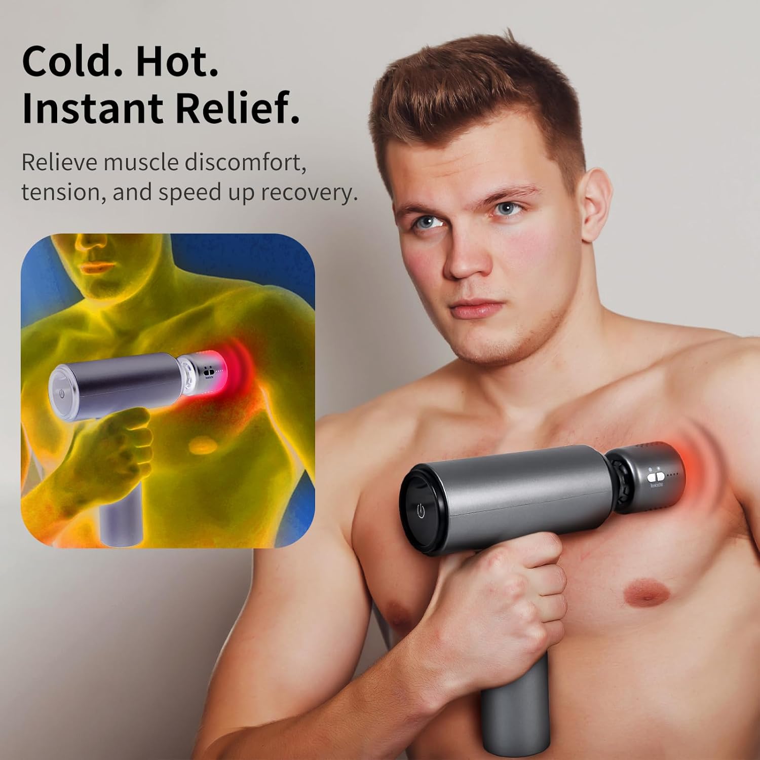 Massage Gun with Heat and Cold, arboleaf 6 Speeds Muscle Massage Gun Deep Tissue with Case