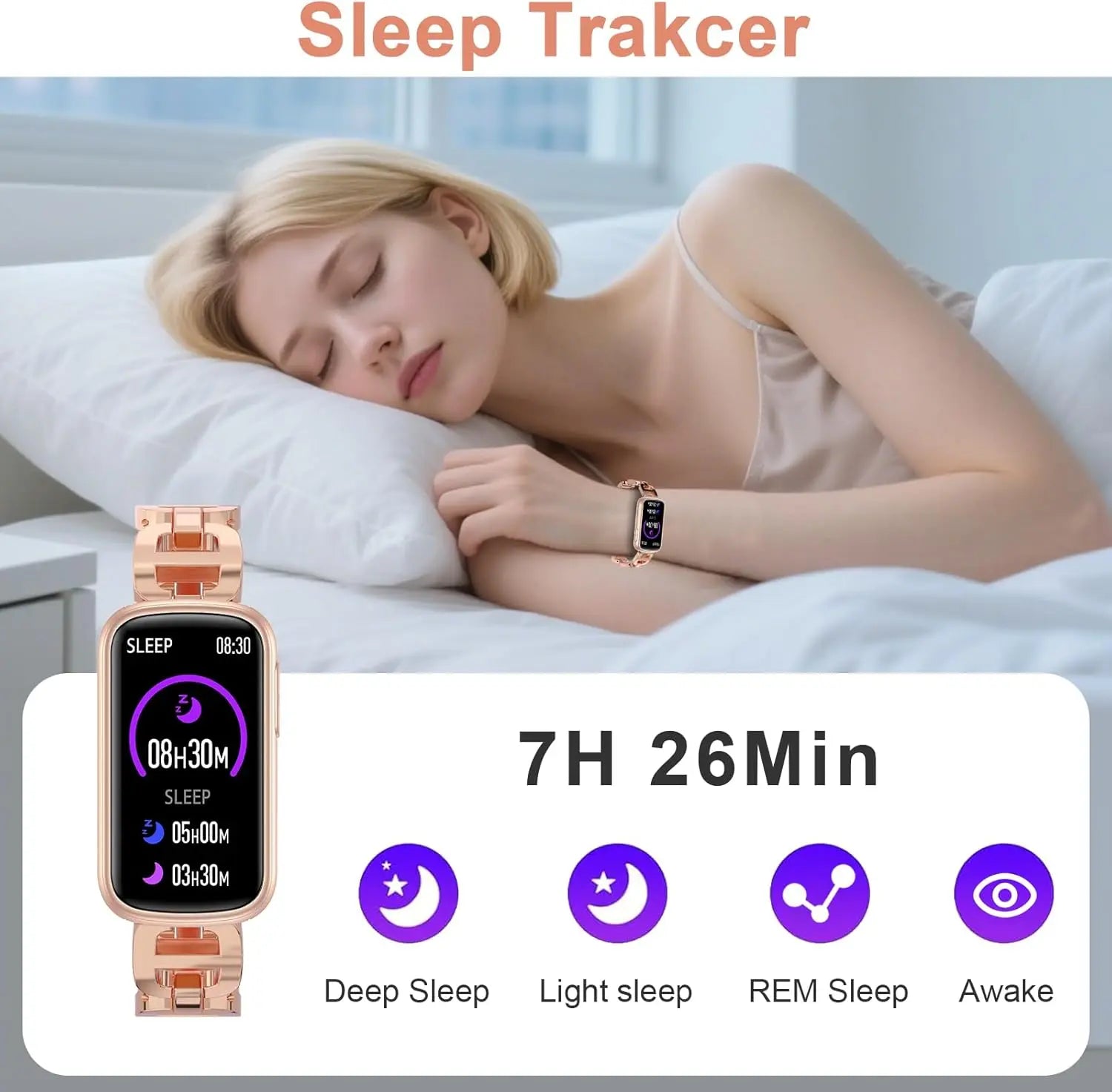 Smart Watches for Women,Fitness Trakcer with Bluetooth Call,Heart Rate/Sleep Monitor/Calories/Blood Pressure,130+ Sports Modes 1.47'' Smartwatch for Android iPhone,IP68 Waterproof,2 Bands,Rose Gold