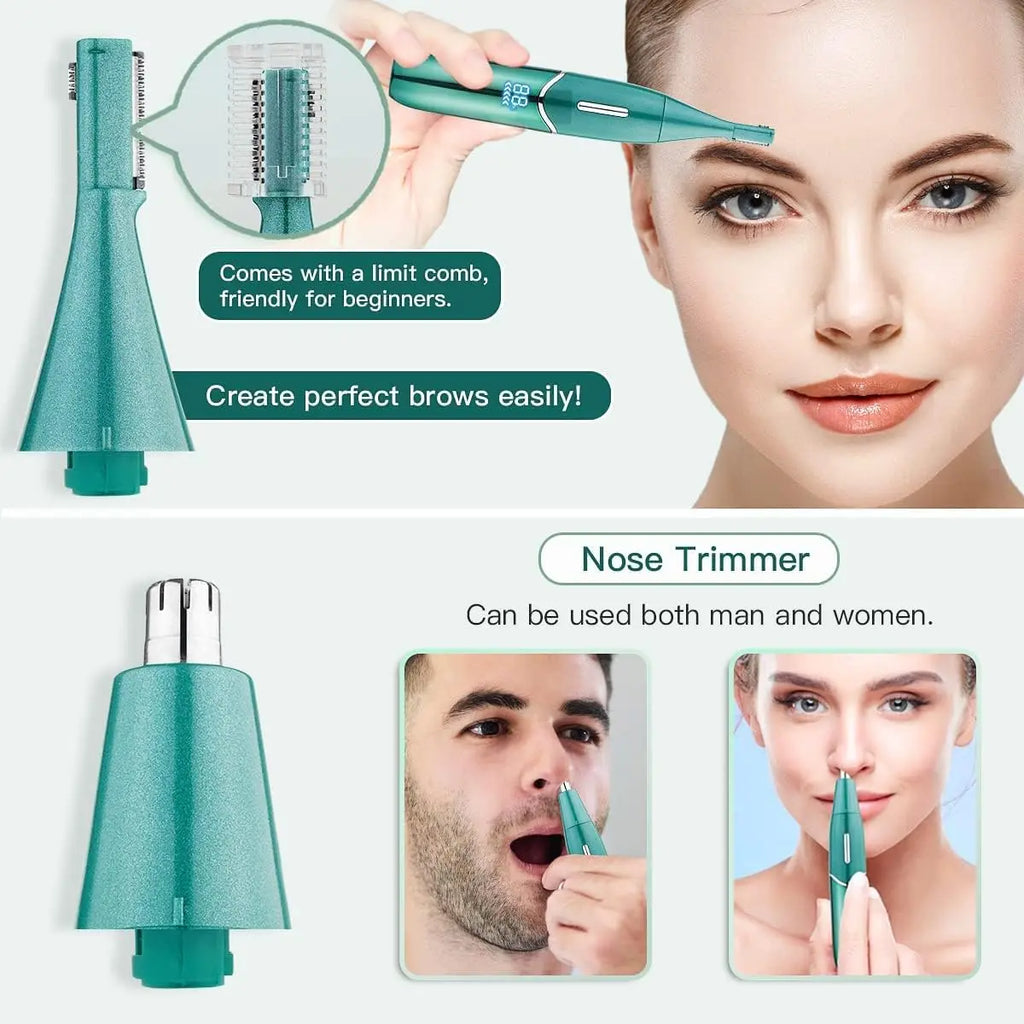 Electric Razor for Women, 4 in 1 Womens Electric Razor, Cordless Protable Body Hair Removal for Eyebrow Face Nose Legs Underarms and Bikini Line, Personal Womens Shaver Set for Wet and Dry