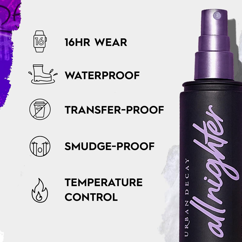 Urban Decay All Nighter Makeup Setting Spray, Long-Lasting Fixing Spray for Face, Up to 16 Hour Wear, Vegan & Oil-free Formula*