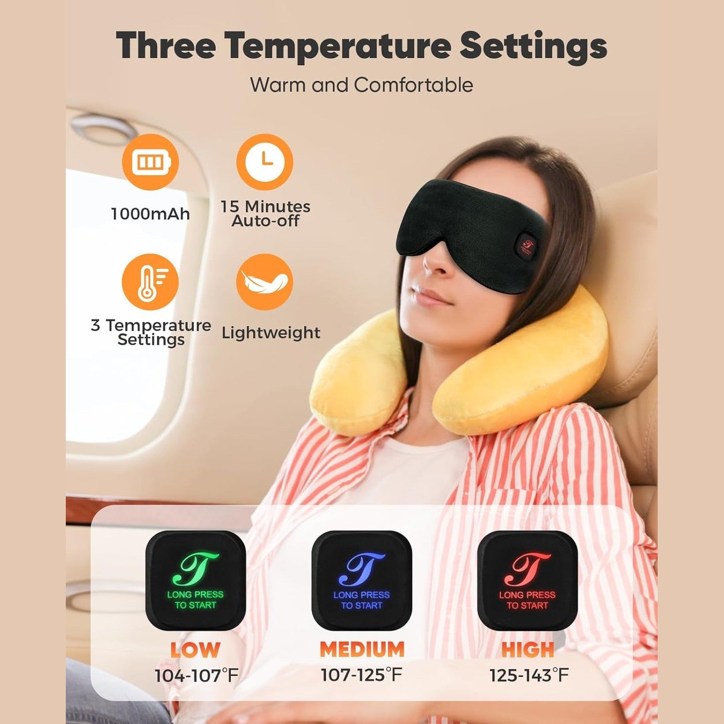 Heated Eye Mask, Heated Eye Mask Cordless, Warm Eye Compress for Blepharitis and Dry Eye, Light Blocking Heat Eye Mask for Men Women 1000mAh Rechargeable Dry Eye Mask (Black)