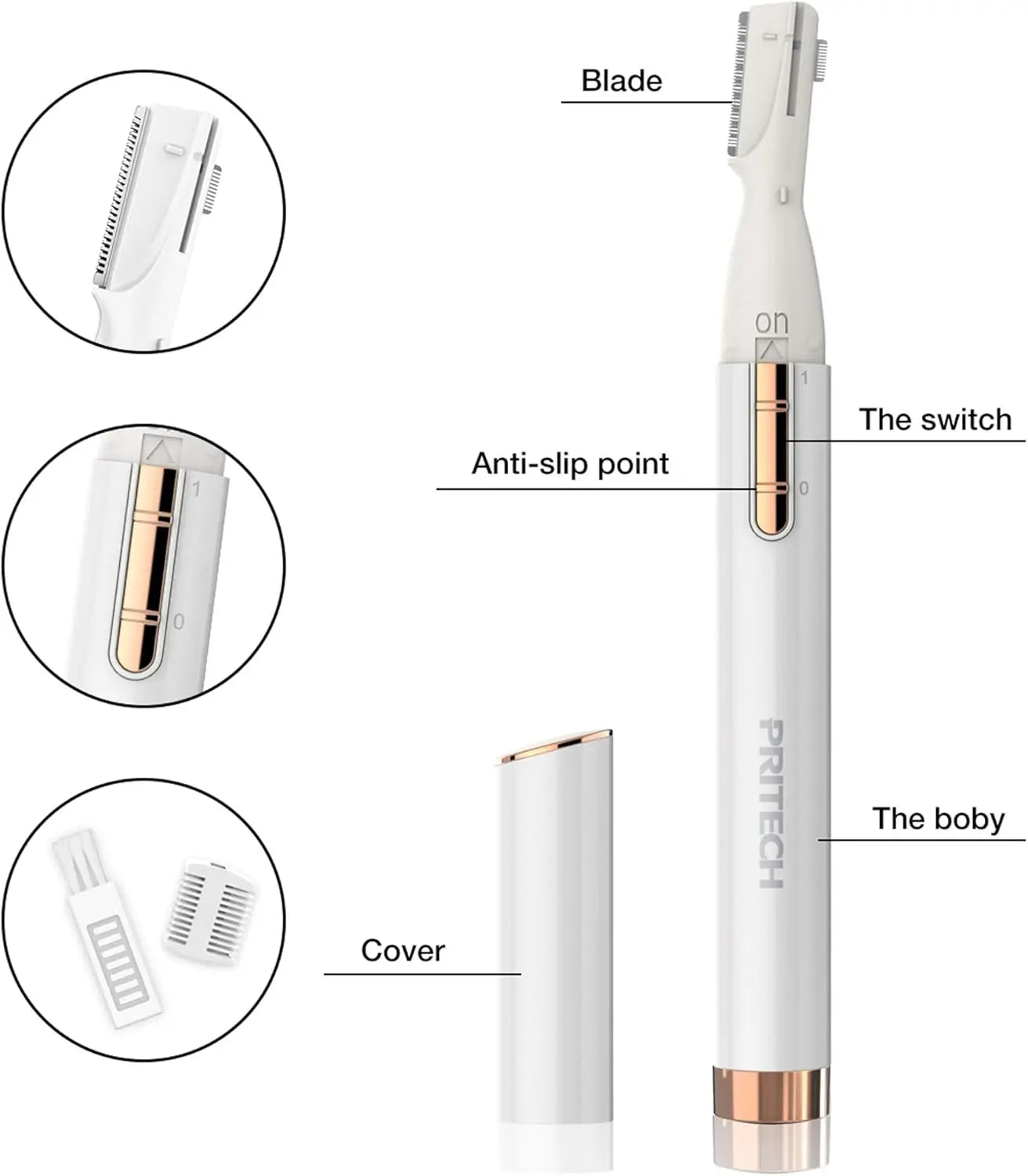 Electric Shaver Women's Eyebrow Razor Trimmer Portable Mini Eyebrow Face Razor Trimmer for Women Eyebrows / Face / Body / Facial Treatment, Precision Shaving, No Risk of Cutting