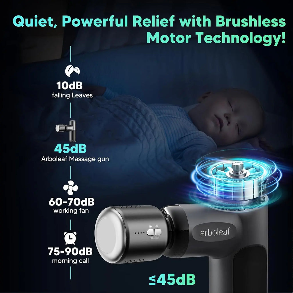 Mini Massage Gun Heat and Cold, arboleaf Portable Massage Gun Deep Tissue with Case, 3200rpm Powerful Muscle Massager Gun for Back and Neck Pain Relief, Super Quiet, Type-C Charging