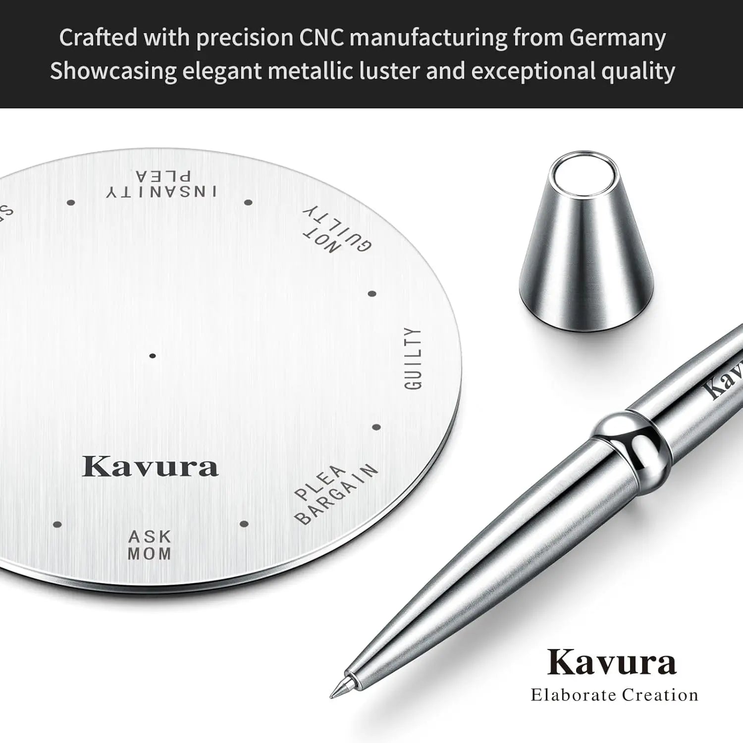 Spin Decision Pen for Legal Professionals – CNC-Machined 316L Stainless Steel Fidget Pen with Magnetic Stand | Smooth Gel Ink Writing | Legal-Themed Decision Spinner & Stress-Relief Desk Gift
