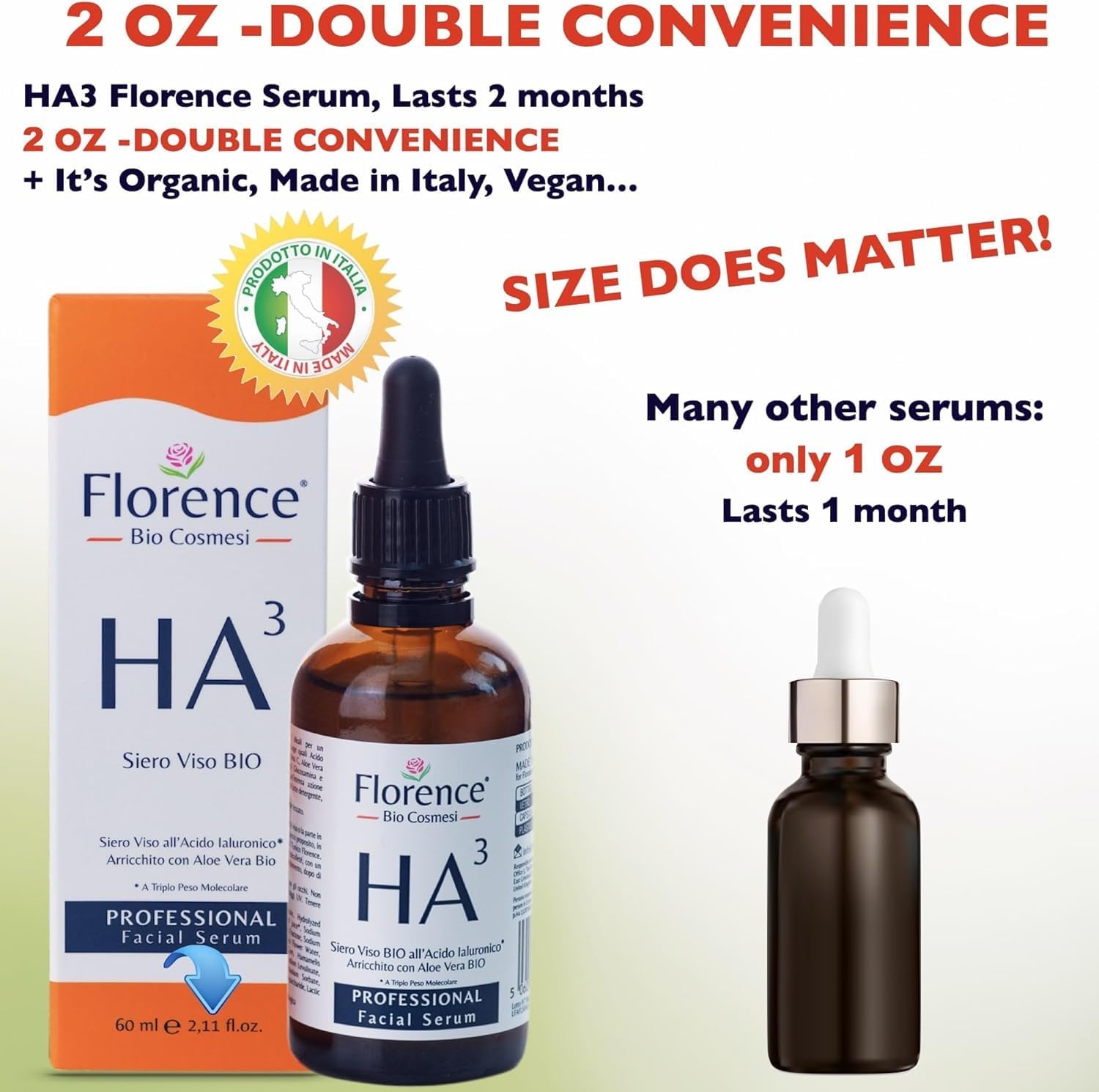 2.11 oz. Organic Hyaluronic Acid Serum for Face + Niacinamide, B5 & Vitamin C. Vegan Skin Care Anti-Aging Moisturizer Face Serum for Hydrating, Brightening, Plump & Smooth All Skin Types