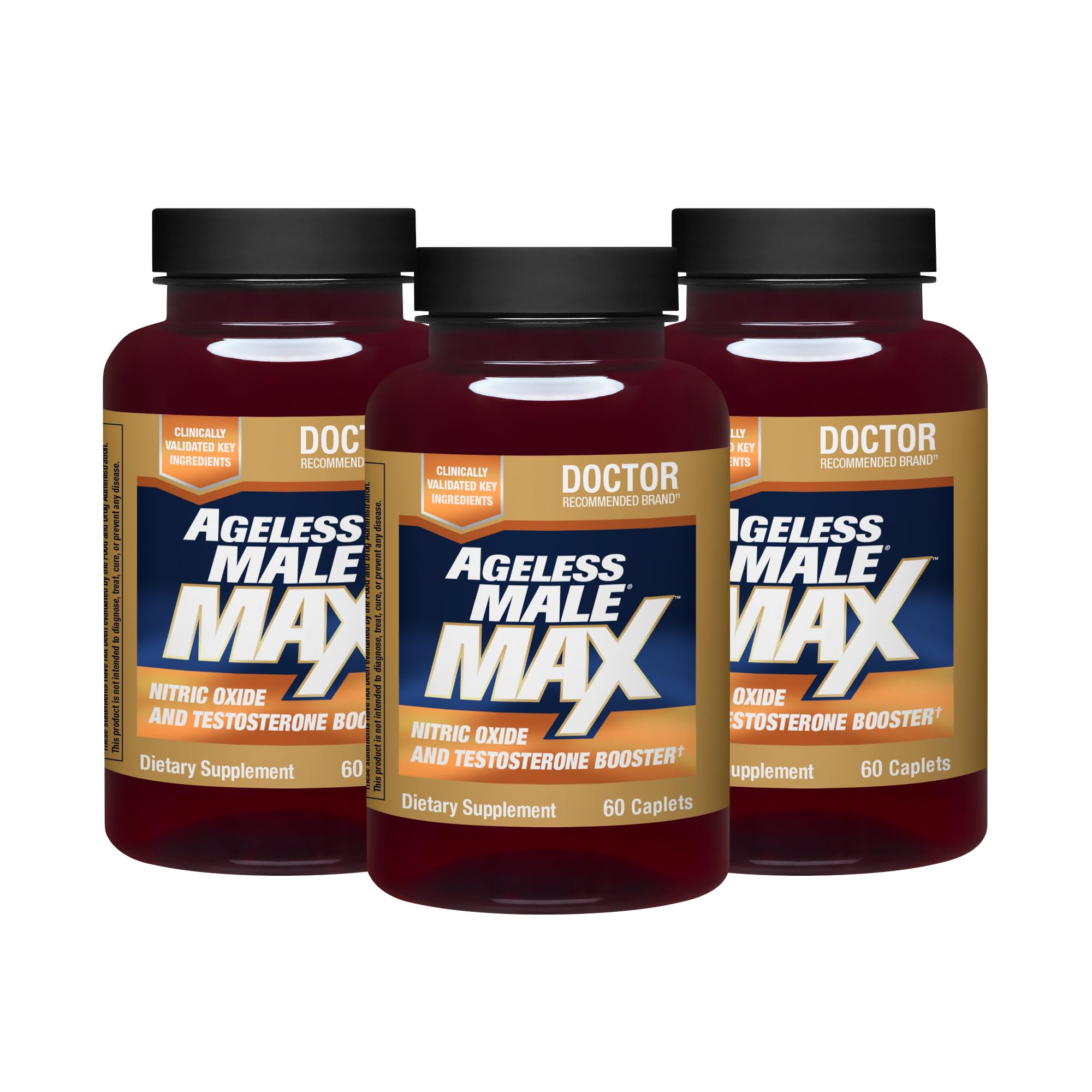 Ageless Male Max Total Testosterone Booster Supplement for Men, 60 Caplets