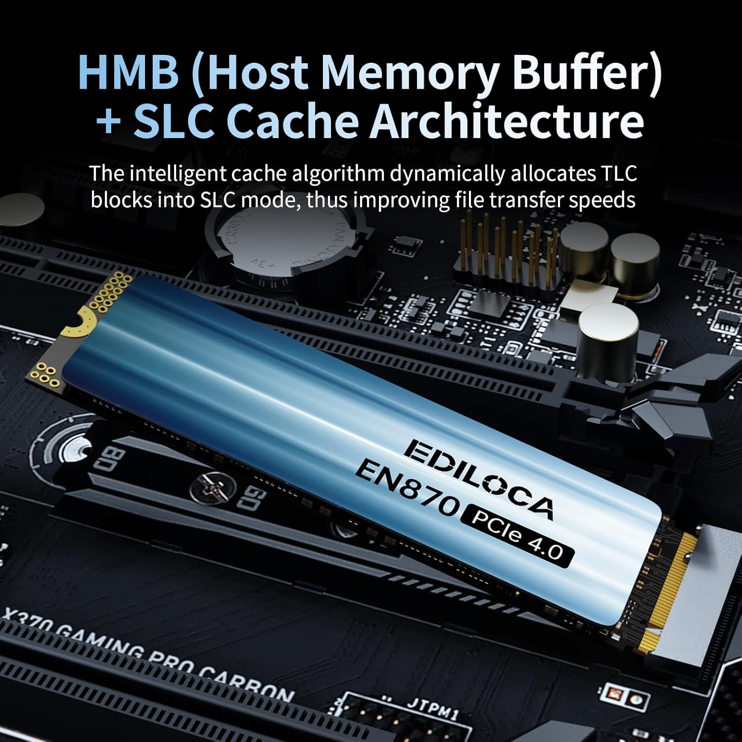 Ediloca 4TB SSD NVMe M.2 2280 PCIe Gen4 x4 Internal Solid State Drive - Up to 7300MB/s, 4TB SSD PS5 Dynamic SLC Cache, PS5 Compatible for Gaming PC Laptop(EN870)