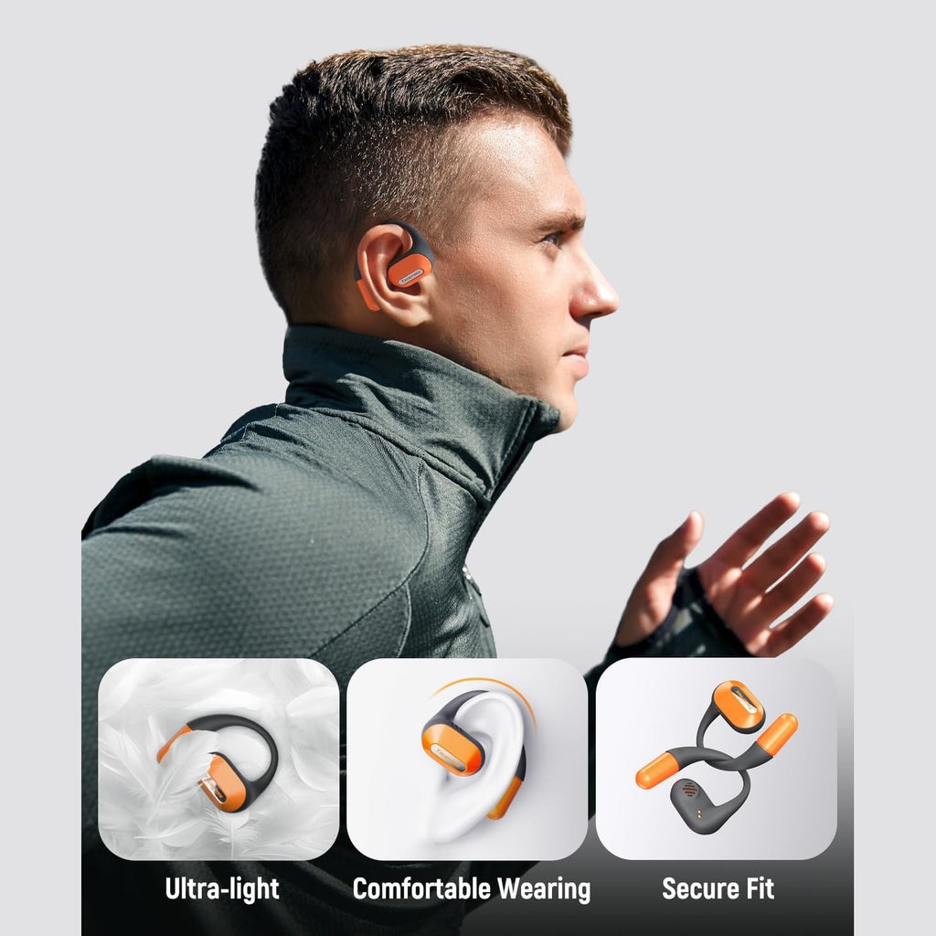 truefree O2 Open Ear Headphones with Directional Acoustics, Ultra-Light Weight, IPX5 Waterproof, 22H Playtime, Multipoint Connection, App Control, Bluetooth 5.3 Wireless Earbuds for Workouts