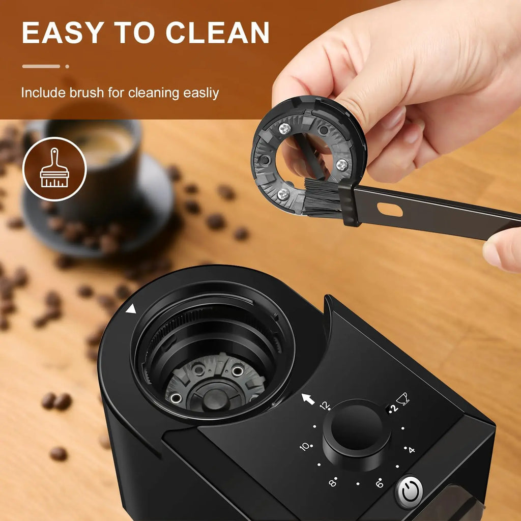 Electric Coffee Grinder,Adjustable Coffee Grinder with 28 Precise Grinding Positions for French Press, Drip Coffee and Espresso,12 Cups,Black