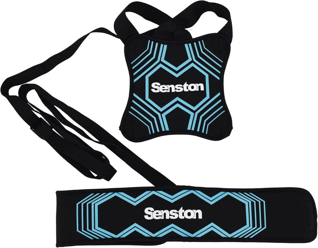 Blue hexagonal pattern Senston solo kick trainer waist belt