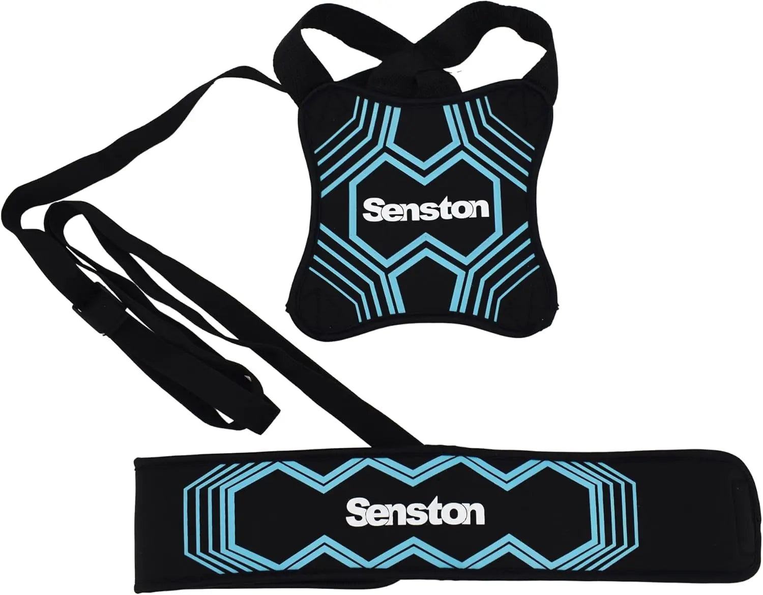Blue hexagonal pattern Senston solo kick trainer waist belt