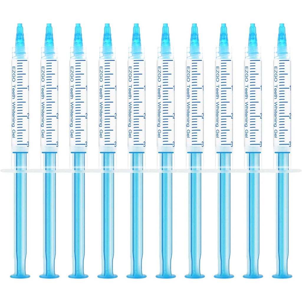 EZGO Teeth Whitening Gel Syringe, 22% Carbamide Peroxide, (10) 5ml Syringes, No Sensitivity
