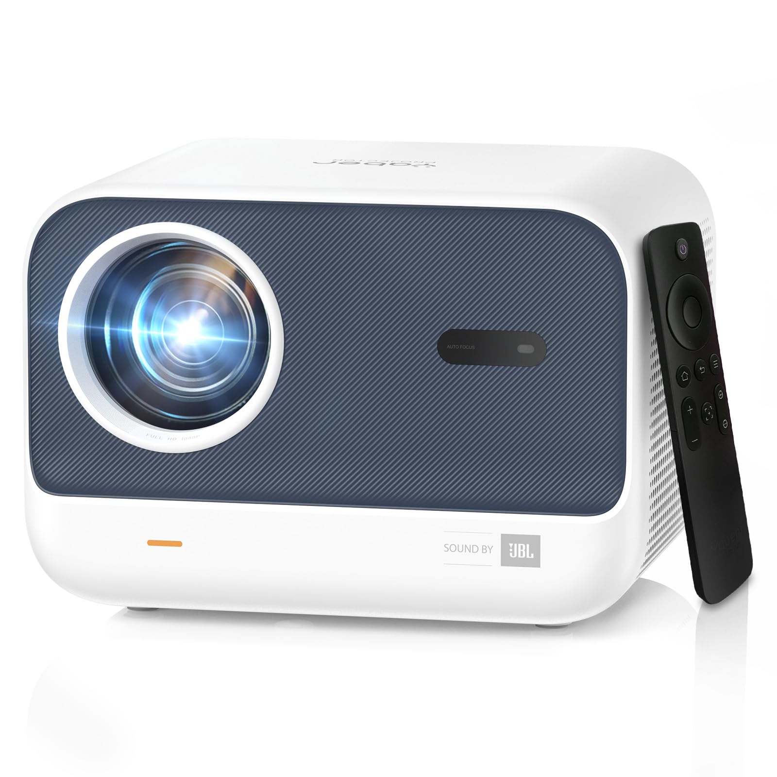 [Sound by JBL & 700 ANSI] Yaber 1080p FHD Video Projector WiFi 6 Bluetooth Mini Projector [Auto Focus Fluid], Portable Outdoor Video Projector, Overhead Projector for iPhone/HDMI/USB/PS5 – White
