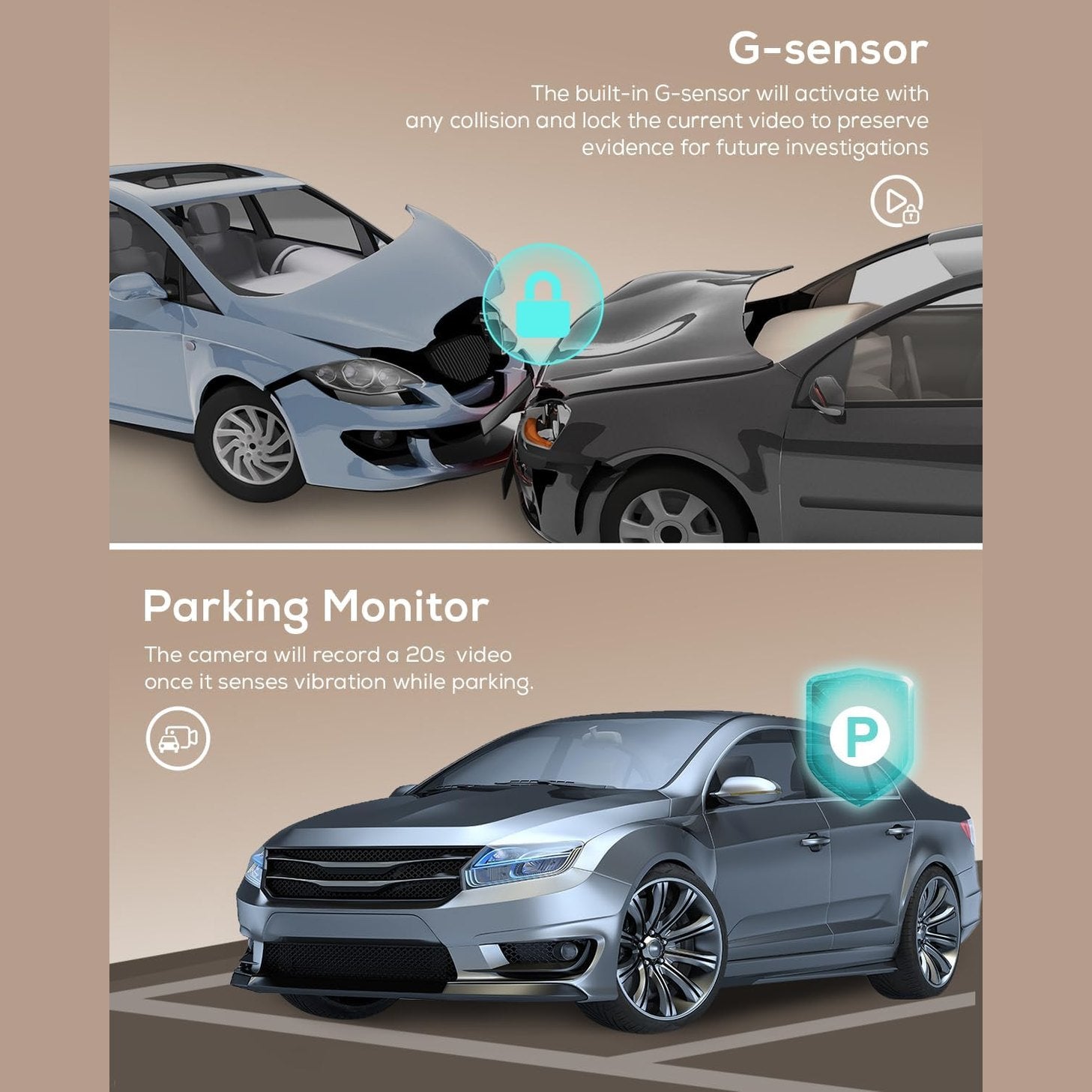 iZEEKER 2.5K Dash Cam, 1440P QHD Car Camera with Free 32GB Card, 3" IPS Display, Night Vision, WDR, 170°Wide Angle, Loop Recording, G-Sensor Emergency Recording, 24H Parking Mode, Type C