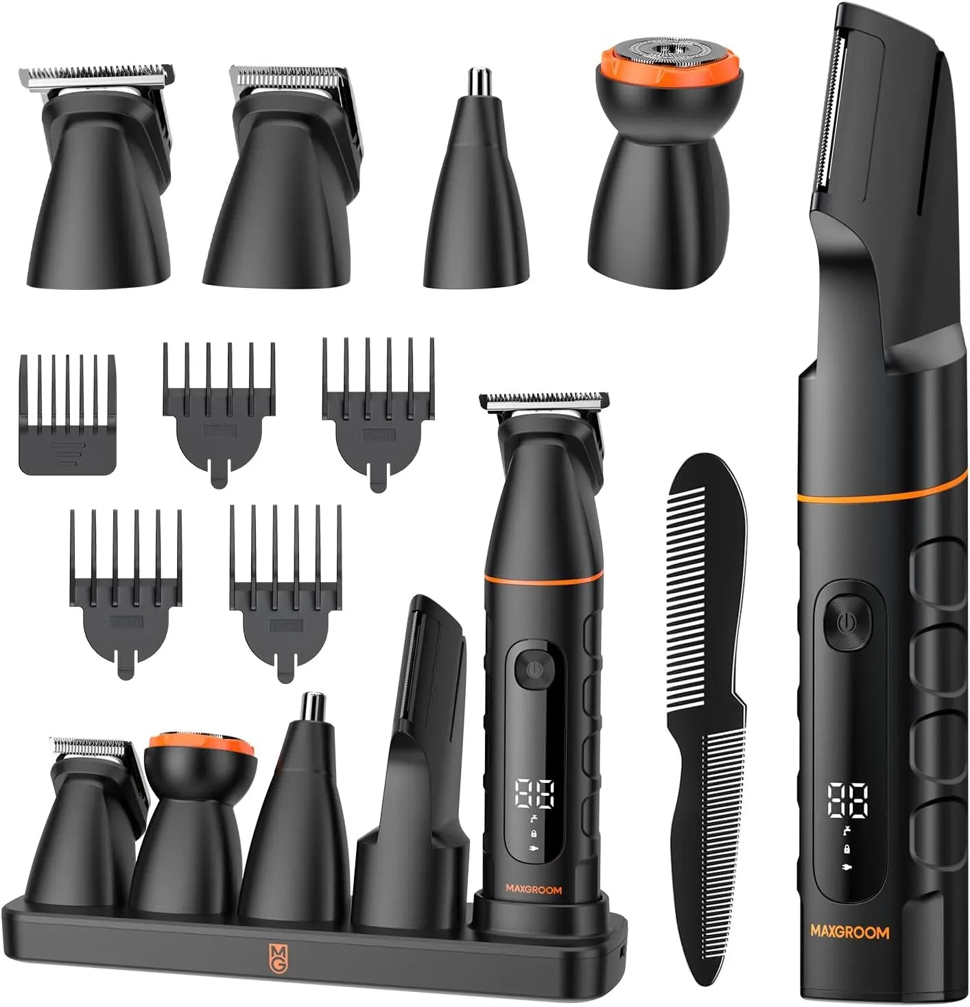 Complete MAXGROOM electric grooming kit with attachments and combs