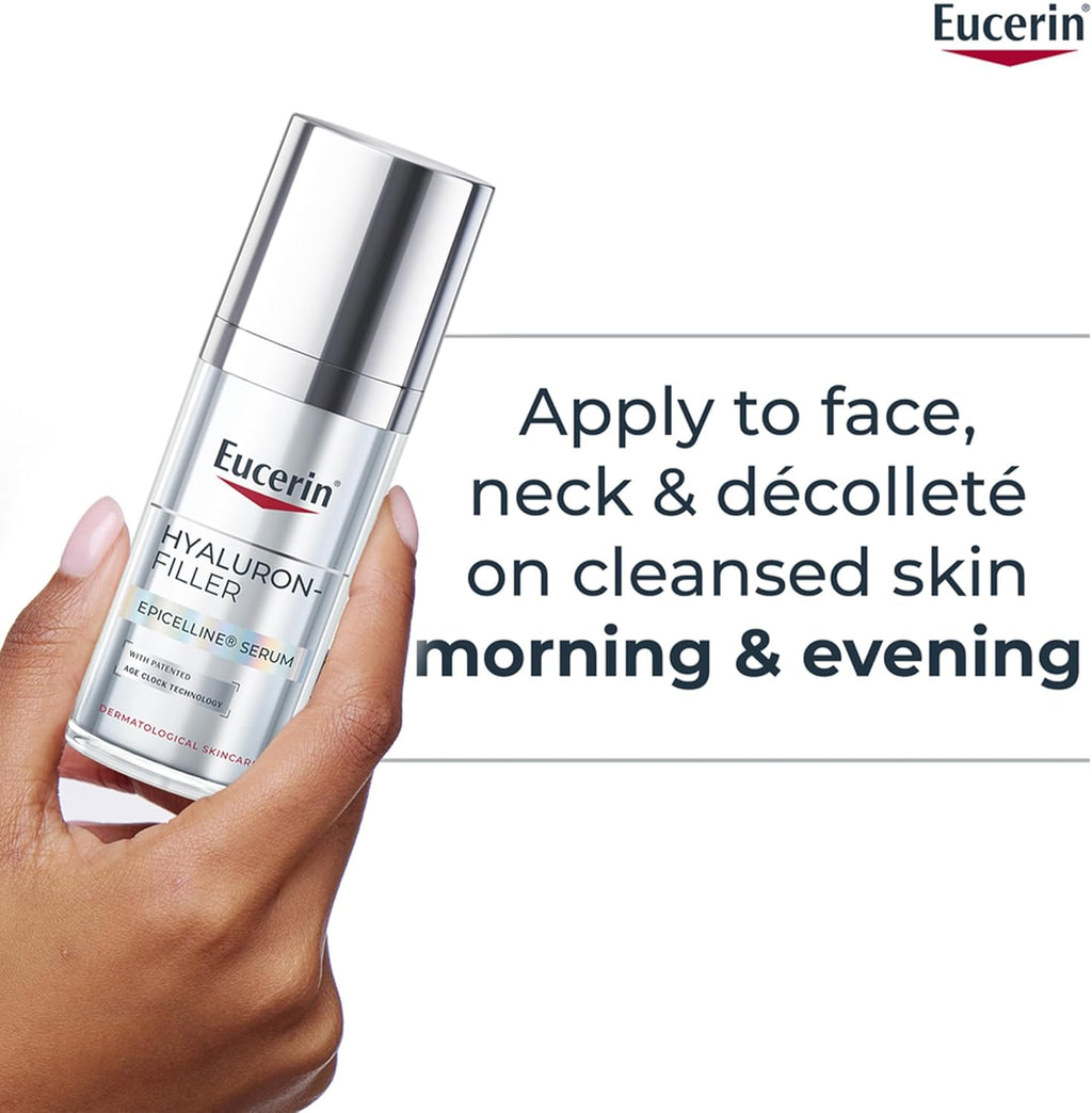 Eucerin Hyaluron-Filler Anti-Age Epicelline Serum, with Patented Age Clock Technology, Visibly Reverses 10 Signs of Skin Aging, for Younger-Looking Skin, Dermatologically Tested, 30ml