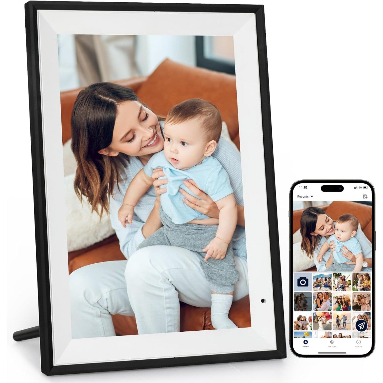 AEEZO Digital Picture Frame WLAN, 10.1 Inches Digital Photo Frame Built in 32GB Memory,1280 x 800 IPS Touchscreen Electronic Photo Frame,Automatic Rotation, Easy Setup and Share Photos or Videos