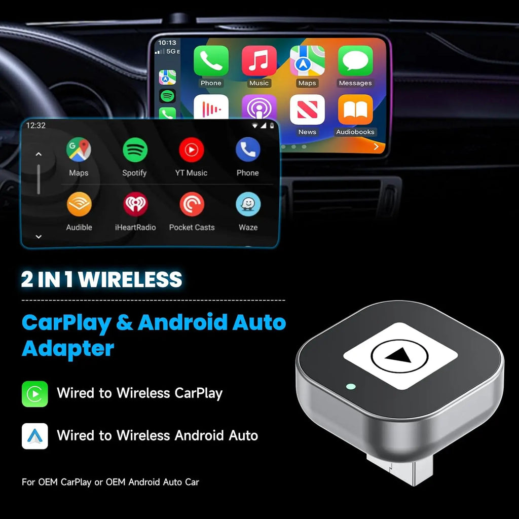 Spedal CL322 2-in-1 wireless CarPlay and Android Auto conversion device