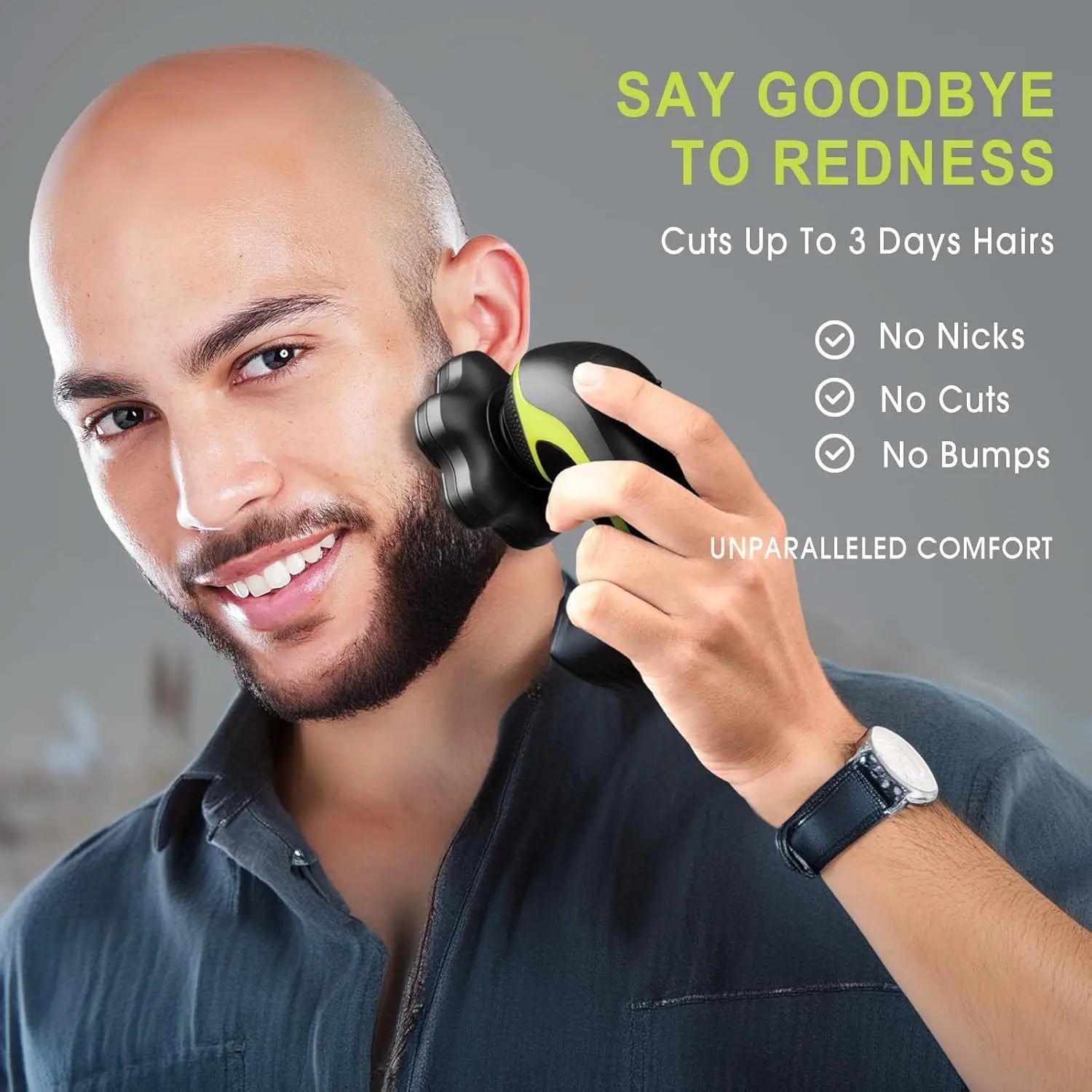 Telfun 7D Head Shavers for Bald Men, Detachable Head Shaver LED Display Dry/Wet Bald Head Shavers for Men, IPX7 Waterproof Head Shavers for Men with Type-C Charge