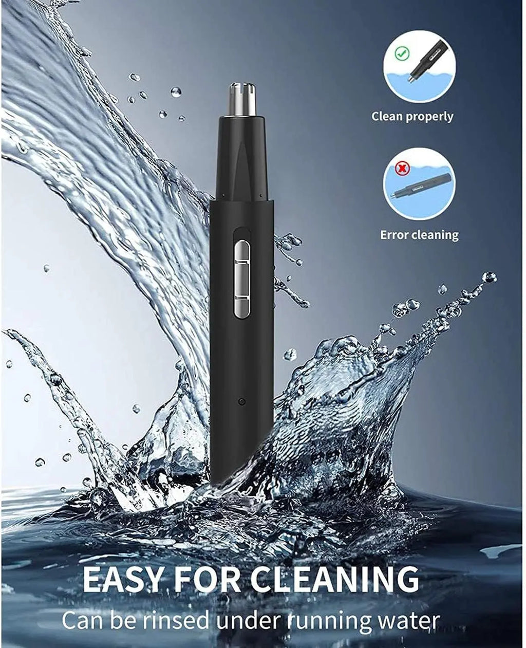 2025 Rechargeable Nose & Ear Hair Trimmer, 5 in 1 Rechargeable USB Trimmer for Men & Women, Facial & Eyebrow Hair Removal Tool, Powerful Motor, Painless, Easy to Clean, IPX7 Waterproof (Black)