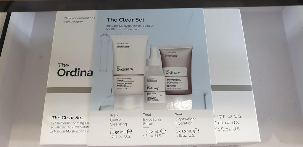 The Ordinary The Clear Set - Glucoside Foaming Cleanser + Salicylic Acid 2% Solution & Natural Moisturizing Factors + Beta Glucan
