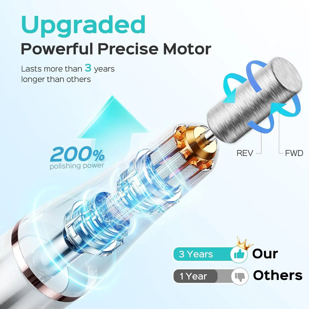 Internal motor assembly of upgraded cordless nail drill with forward reverse