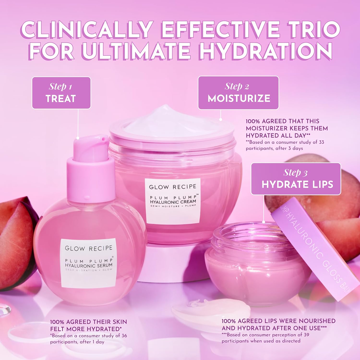 Glow Recipe Plum Plump Hyaluronic Acid Moisturizer Face Cream - Hydrating, Firming & Plumping Face Moisturizer for Dry Skin - Vegan Skin Care with Polyglutamic Peptides to Lock-In Moisture (50ml)