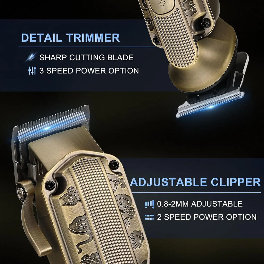 Scttomon bronze cordless beard trimmer with sharp detail blade and adjustable clipper