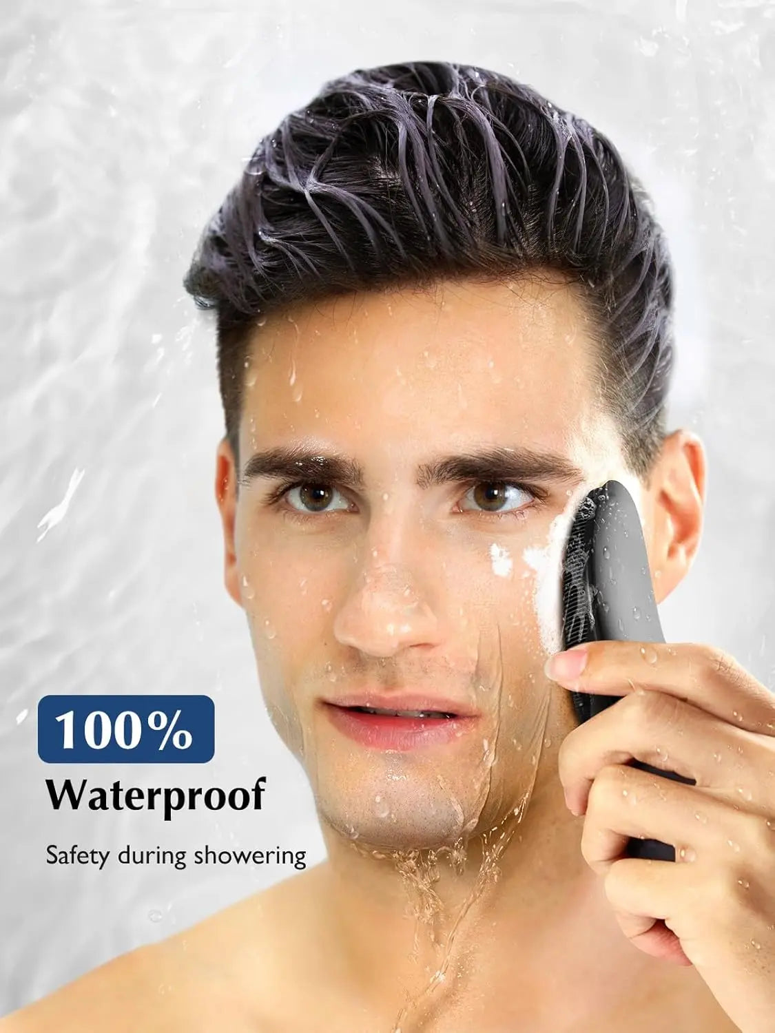 COSLUS Facial Cleansing Brush Face Scrubber: IPX7 Waterproof Rechargeable Face Wash Brush, 4 Cleansing Modes with Eye Protection, Electric Silicone Cleanser Spa for Cleaning, Exfoliating, Massaging