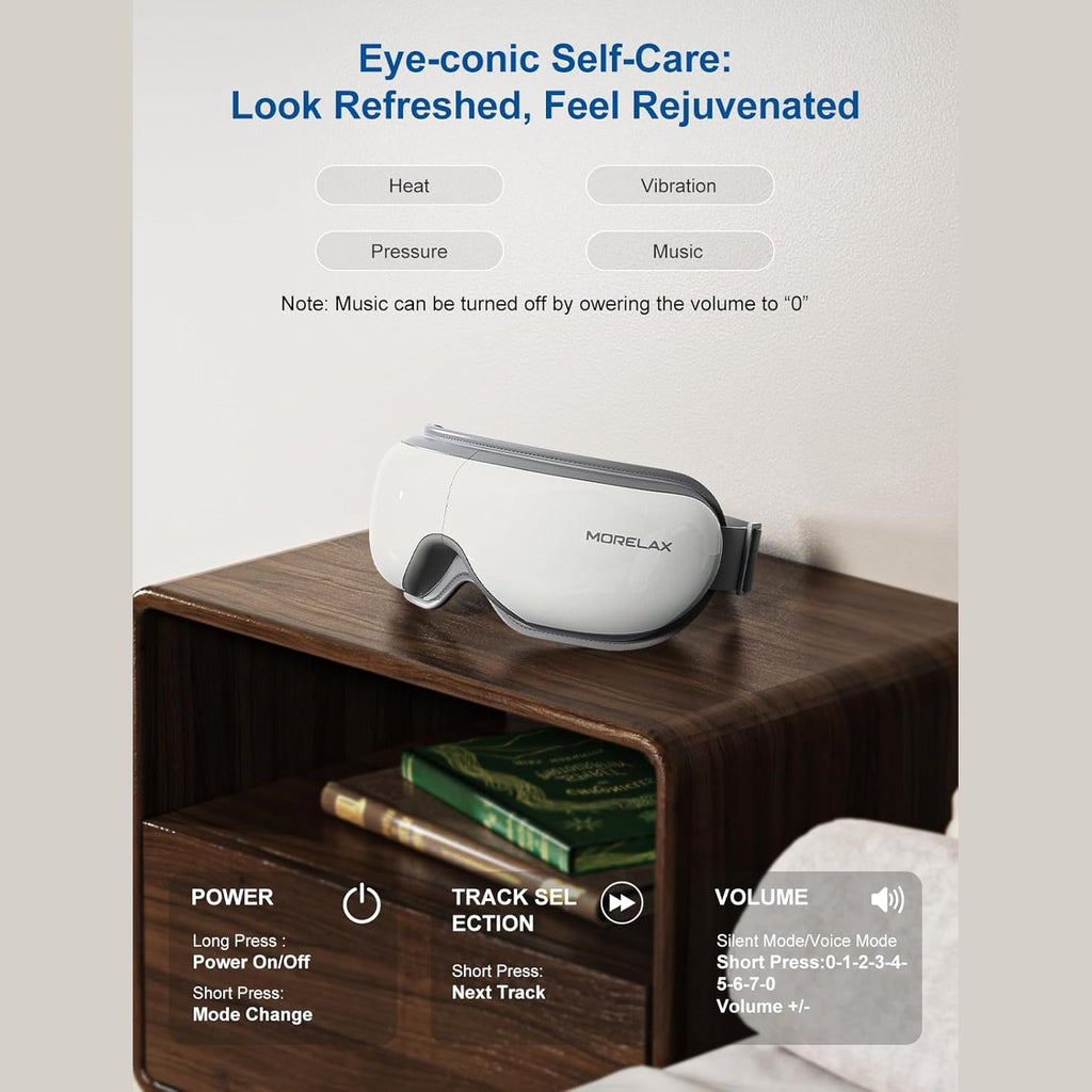 Eye Massager with Heat, Eye Care Face Massager, Heated Eye Mask with Bluetooth Music, Eye Machine for Relax Eye Strain Dark Circle Eye Bags, Gifts for Men/Women