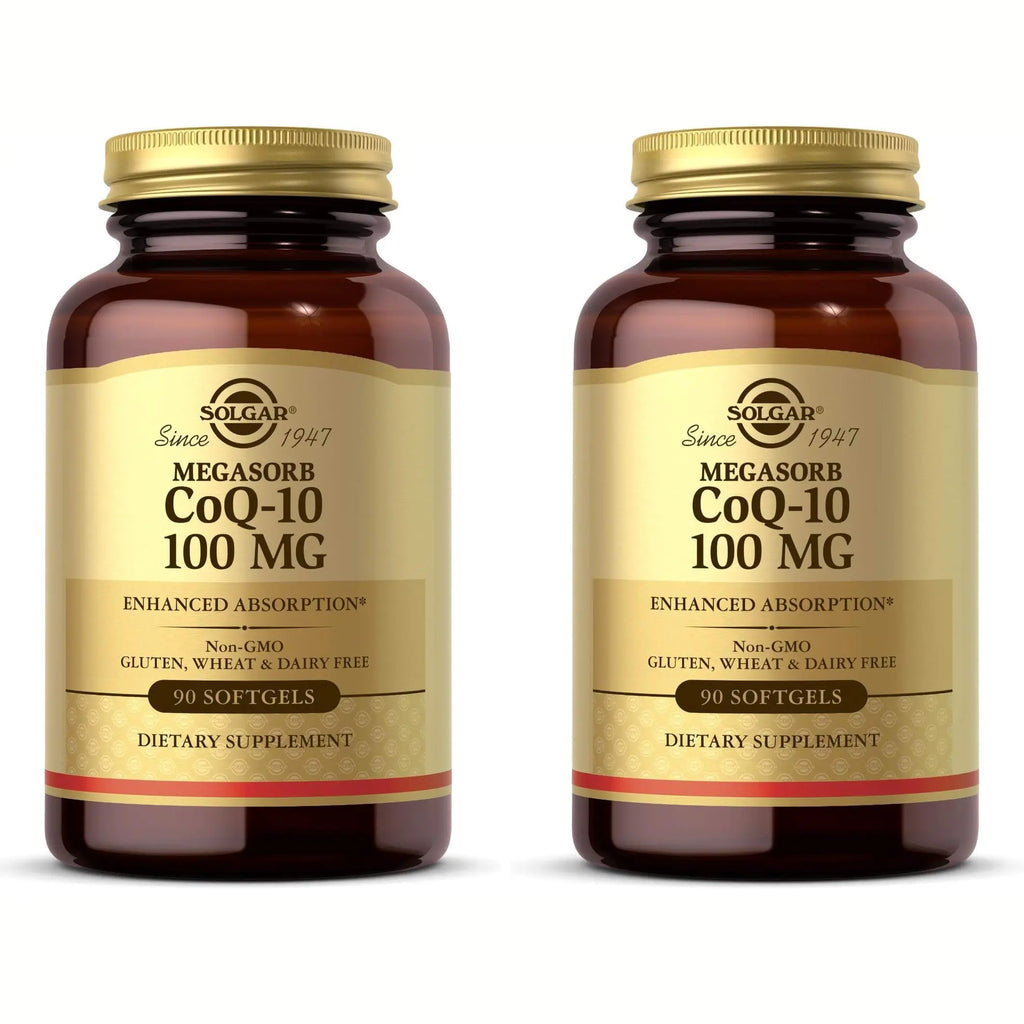 Solgar Megasorb CoQ-10 100 mg, 90 Softgels - Supports Healthy Aging - Coenzyme Q10 Supplement - Enhanced Absorption - Non-GMO, Gluten Free, Dairy Free - 90 Servings