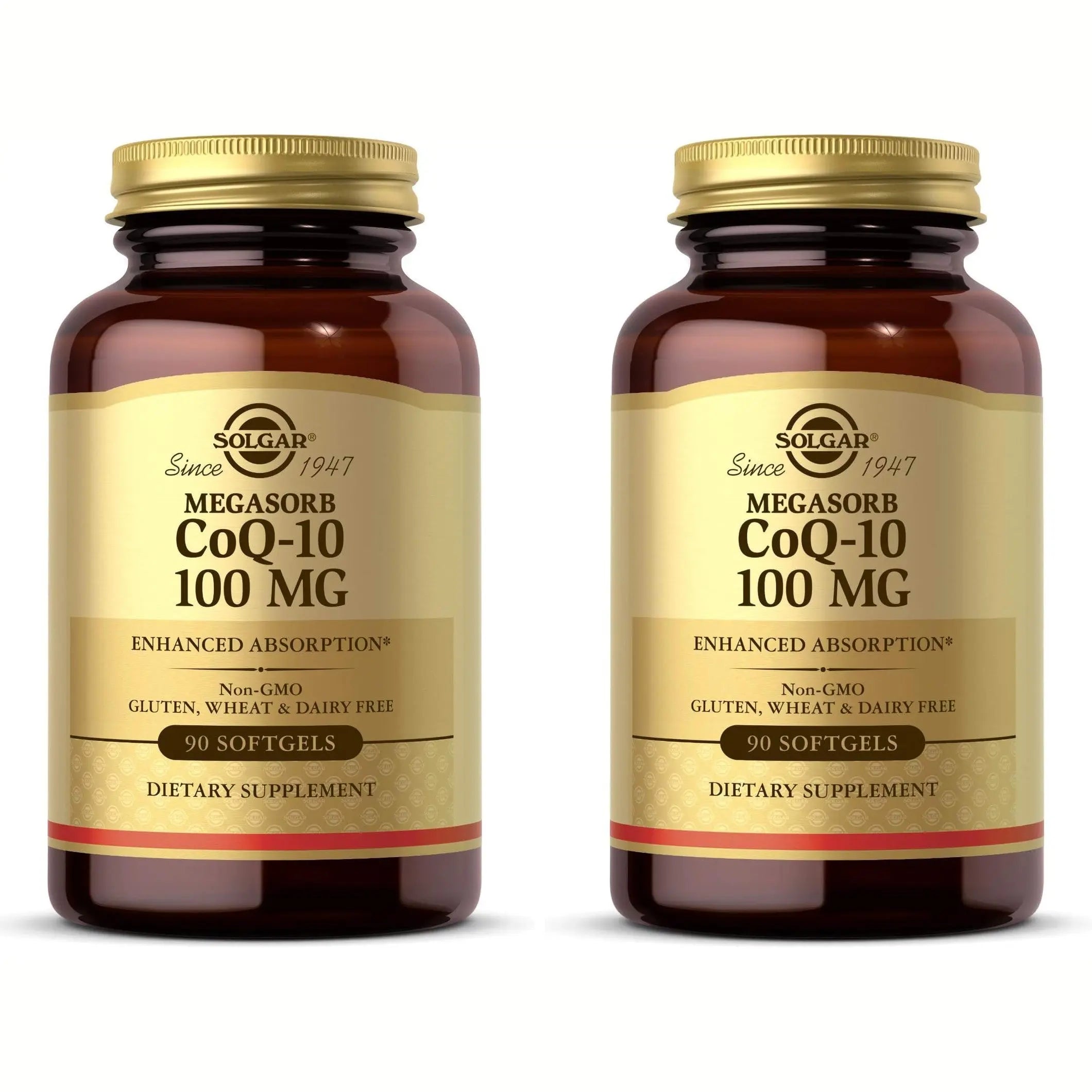 Solgar Megasorb CoQ-10 100 mg, 90 Softgels - Supports Healthy Aging - Coenzyme Q10 Supplement - Enhanced Absorption - Non-GMO, Gluten Free, Dairy Free - 90 Servings