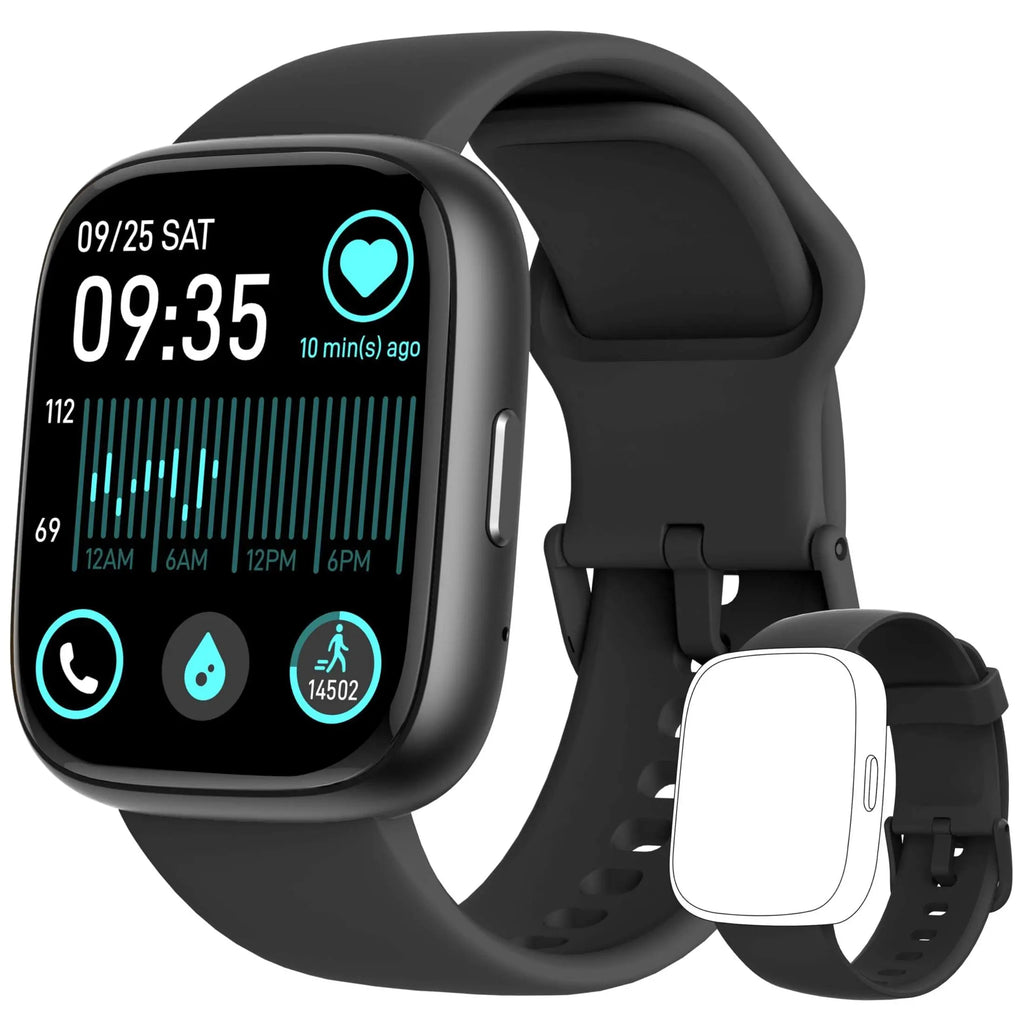 LODIMEKE Smart Watch, Alexa Smartwatch Women Men [2 Bands, 44mm case] Make/Answer Call, HR SpO2 Sleep Stress Monitor Fitness Tracker, IP68 Waterproof Step Counter Watch for Android & iOS Phone