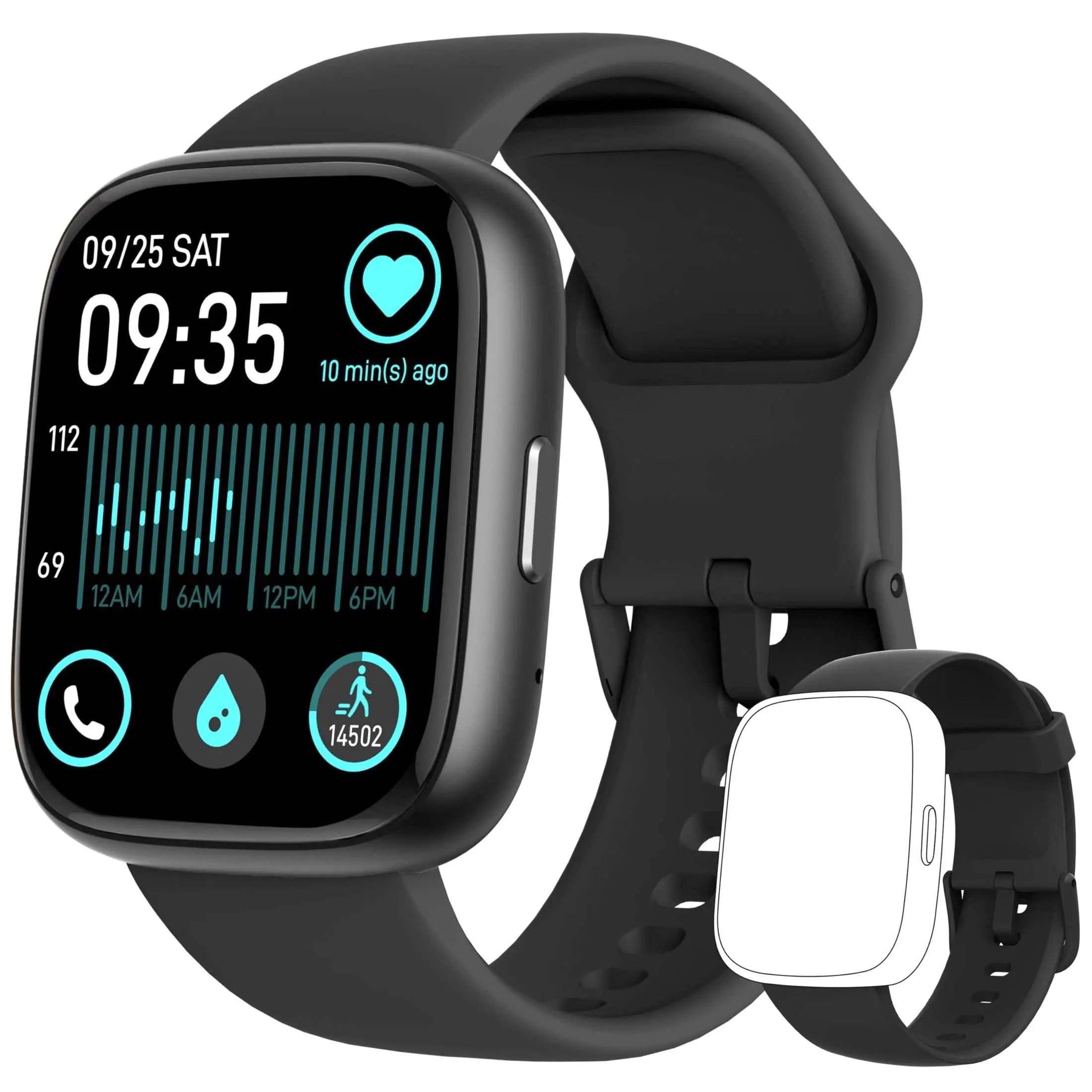 LODIMEKE Smart Watch, Alexa Smartwatch Women Men [2 Bands, 44mm case] Make/Answer Call, HR SpO2 Sleep Stress Monitor Fitness Tracker, IP68 Waterproof Step Counter Watch for Android & iOS Phone