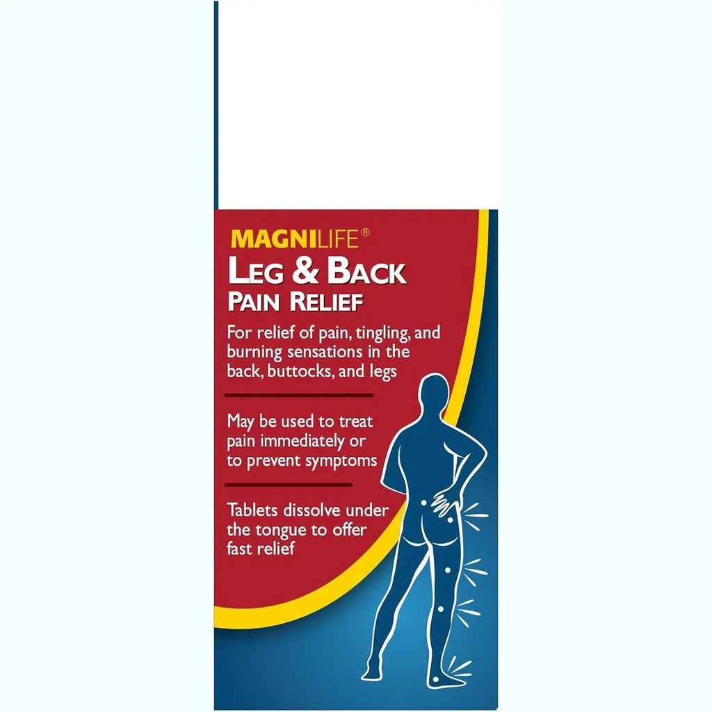 MagniLife Leg & Back Pain Relief Tablets,125 Ct, Fast-Acting Pain Relief Naturally Soothes Burning, Tingling & Stabbing Aches, Symptomatic or Preventative, Non-Habit Forming Quick-Dissolve Tablets