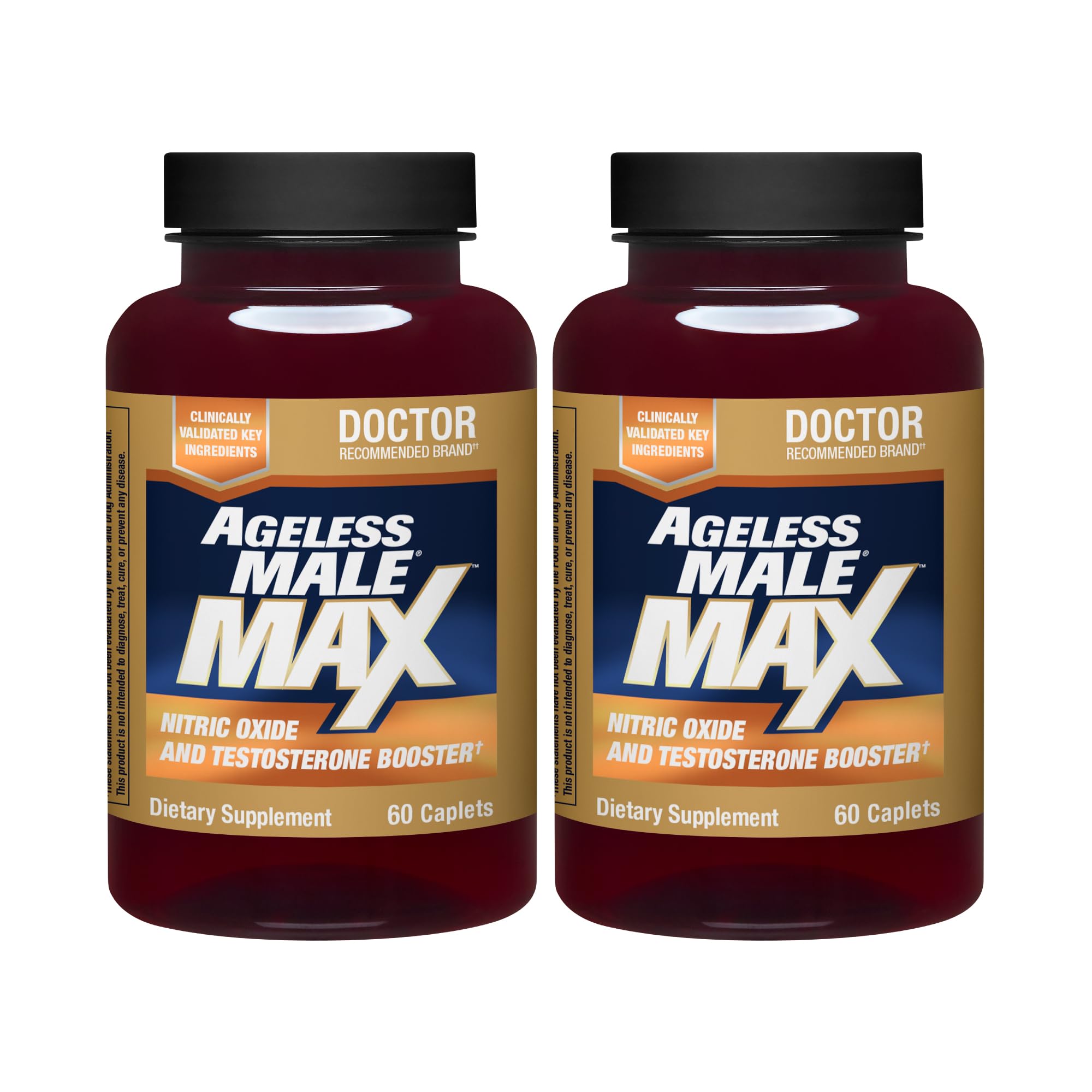 Ageless Male Max Total Testosterone Booster Supplement for Men, 60 Caplets