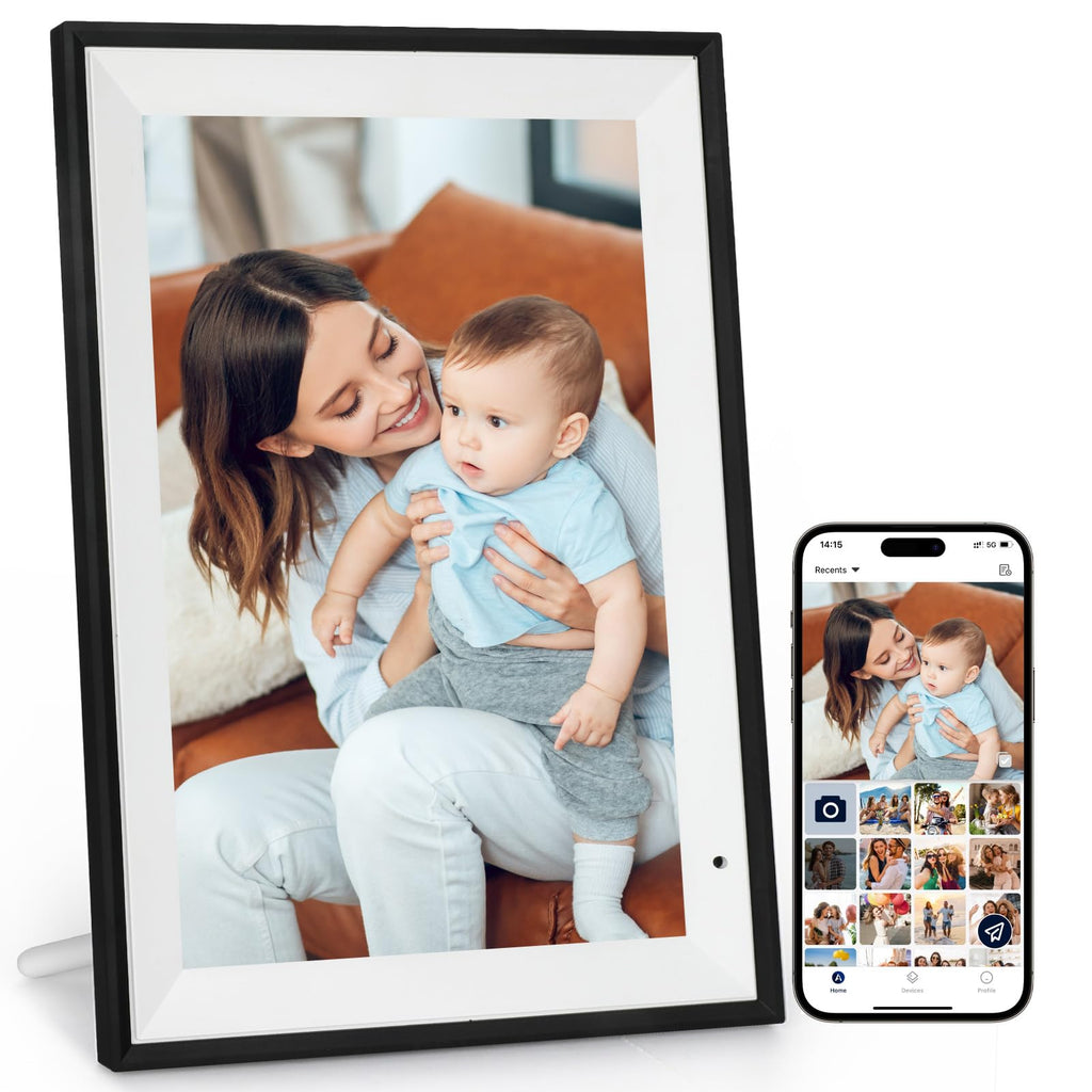 AEEZO Digital Picture Frame WLAN, 10.1 Inches Digital Photo Frame Built in 32GB Memory,1280 x 800 IPS Touchscreen Electronic Photo Frame,Automatic Rotation, Easy Setup and Share Photos or Videos