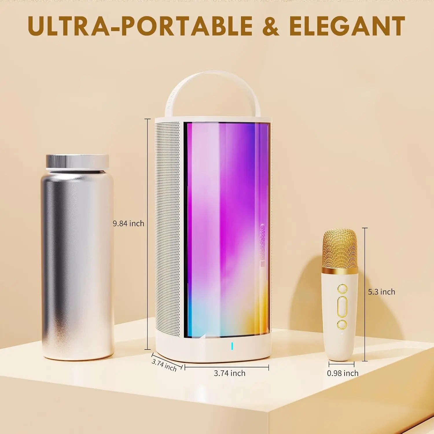 JYX Mini Karaoke Machine for Kids and Adults, Portable Bluetooth 5.3 Karaoke Speaker with 1 Wireless Microphones, Popular Birthday Gifts for Girls Boys Age 3-12+, Singing Machine with Party Lights
