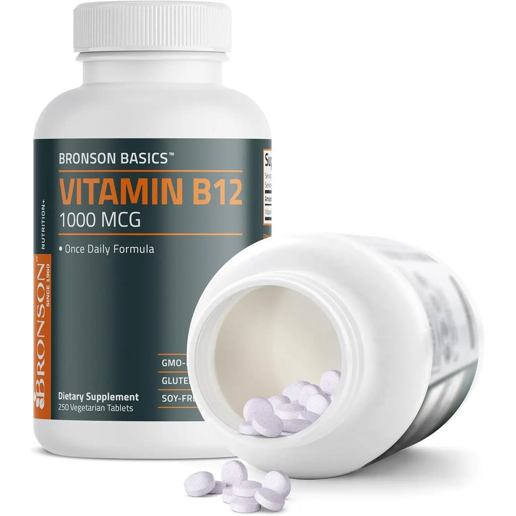 Bronson Vitamin B12 1000mcg Once Daily Formula Non-GMO, 250 Vegetarian Tablets