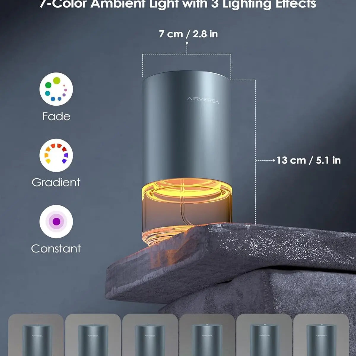 Essential Oil Diffuser Water Free Aromatherapy Home Large Room Bedroom Car Office Desk Battery Operated Small Pure Fragrance Diffuser AN2 (Desert Titanium)