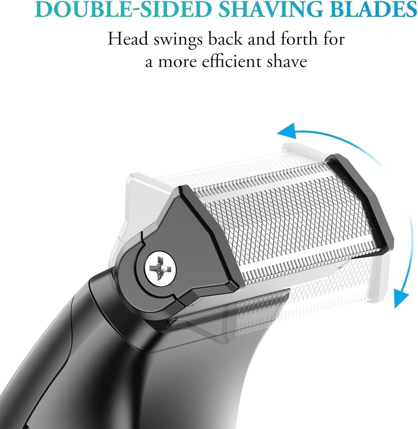 Body Hair Trimmer for Men - 6.0 Upgraded Groin & Pubic Hair Trimmer, 2-in-1 Professional Dual-Head Body Shaver IPX6 Waterproof Wet/Dry Use Rechargeable Versatile Ball Shaver (Black)