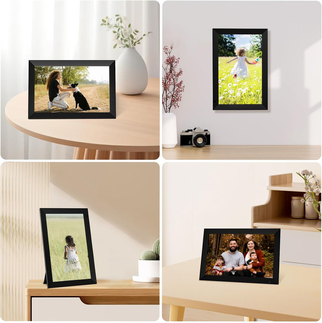 GGUA 10.1 Inch Digital Photo Frame Wifi Built in 32GB Memory, 1280x800 IPS LCD Touchscreen, Auto-Rotate and Audio, Quick and Easy Share Photos or Videos via the Frameo App, the Best Choice for Gifting