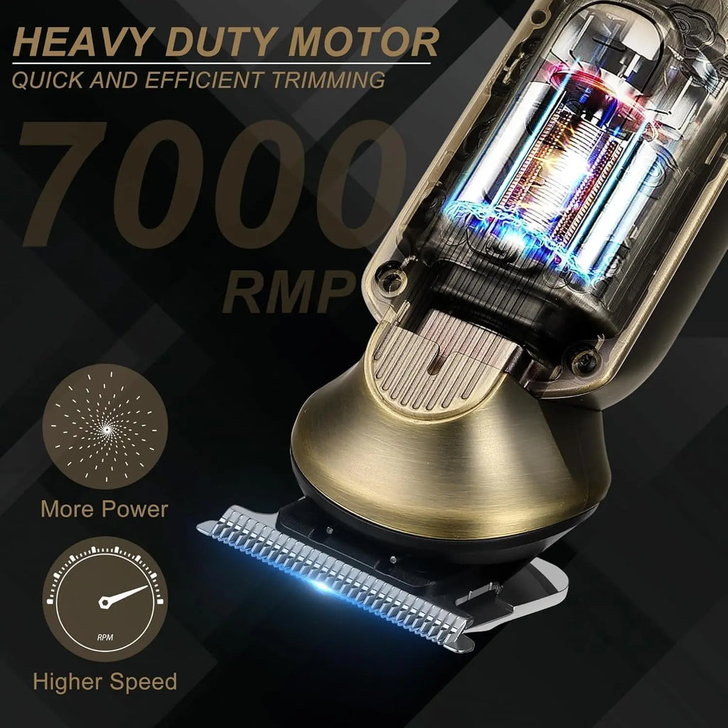 Scttomon bronze cordless hair clipper with heavy duty motor and 7000 RPM for efficient trimming